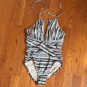 La Blanca Elegant Beige and White Swimsuit